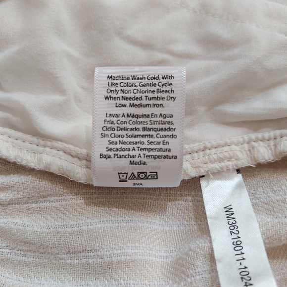 Time and Tru Women's Cream Linen Blend Drawstring Waist Shorts Size Small - Picture 11 of 12